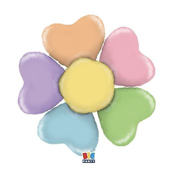 Globo flor margarita corazones pastel 79 cm