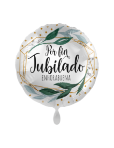 Globo mylar "Por fin jubilado" hojas 45 cm
