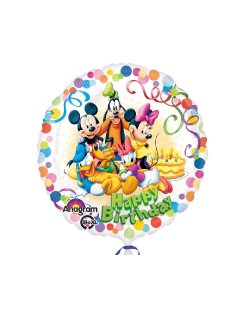 Globo mylar Mickey and friends "Happy birthday" 45 cm