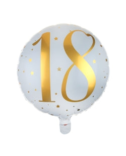 Globo mylar 45 cm número blanco y oro