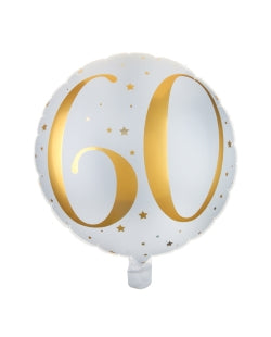 Globo mylar 45 cm número blanco y oro