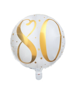 Globo mylar 45 cm número blanco y oro