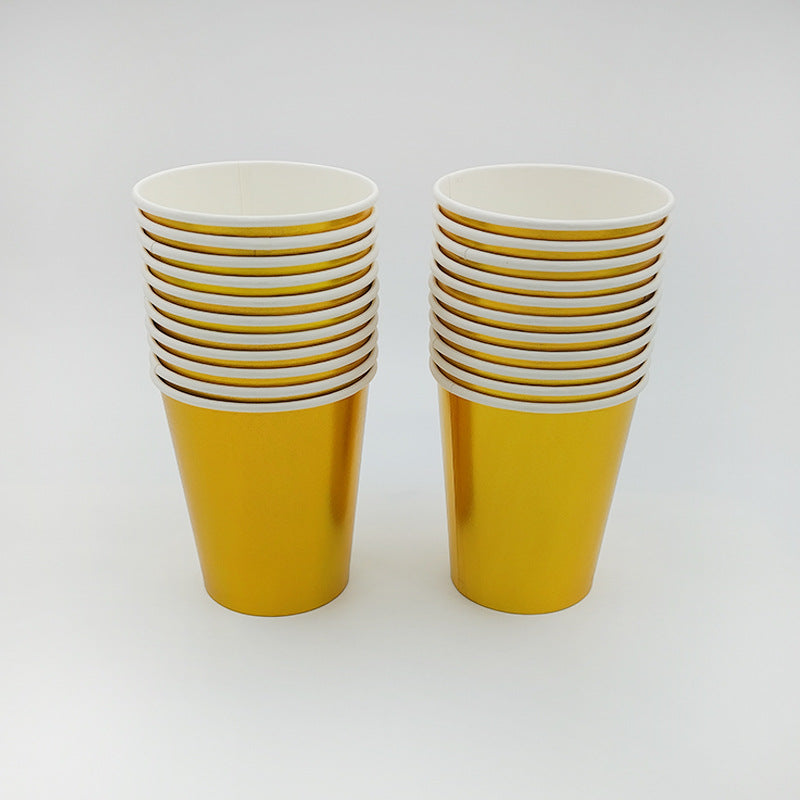 6 vasos oro metalizado 270cc