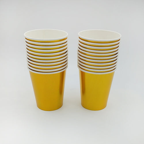 6 vasos oro metalizado 270cc
