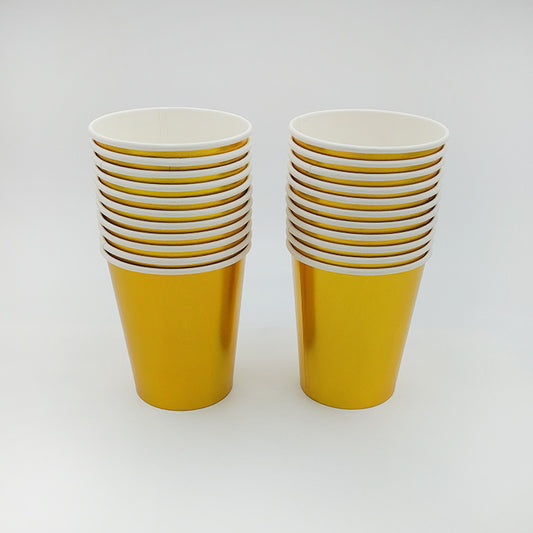 6 vasos oro metalizado 270cc