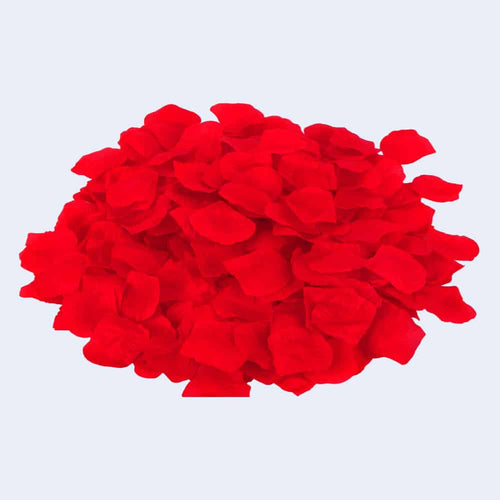 100 pétalos de rosa rojos tela