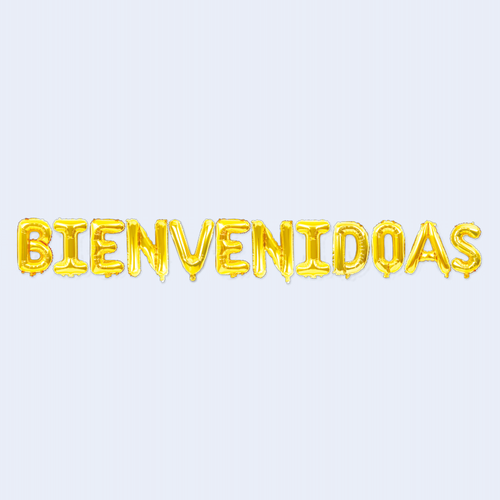 Guirnalda globos "Bienvenidoas" oro