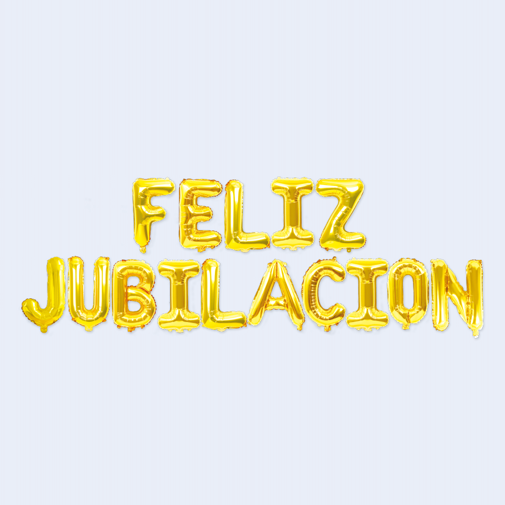 Guirnalda de globos "Feliz jubilación" oro