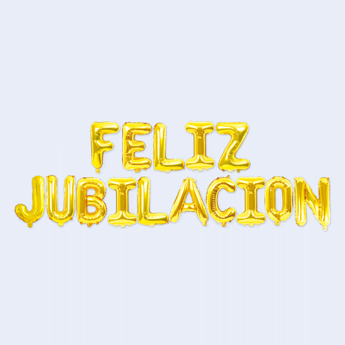 Guirnalda de globos "Feliz jubilación" oro