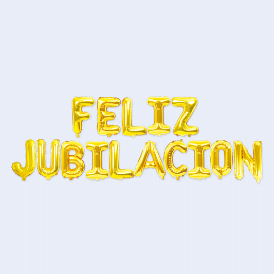 Guirnalda de globos "Feliz jubilación" oro