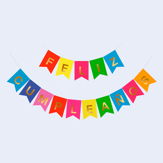 Guirnalda "Feliz cumpleaños" colores