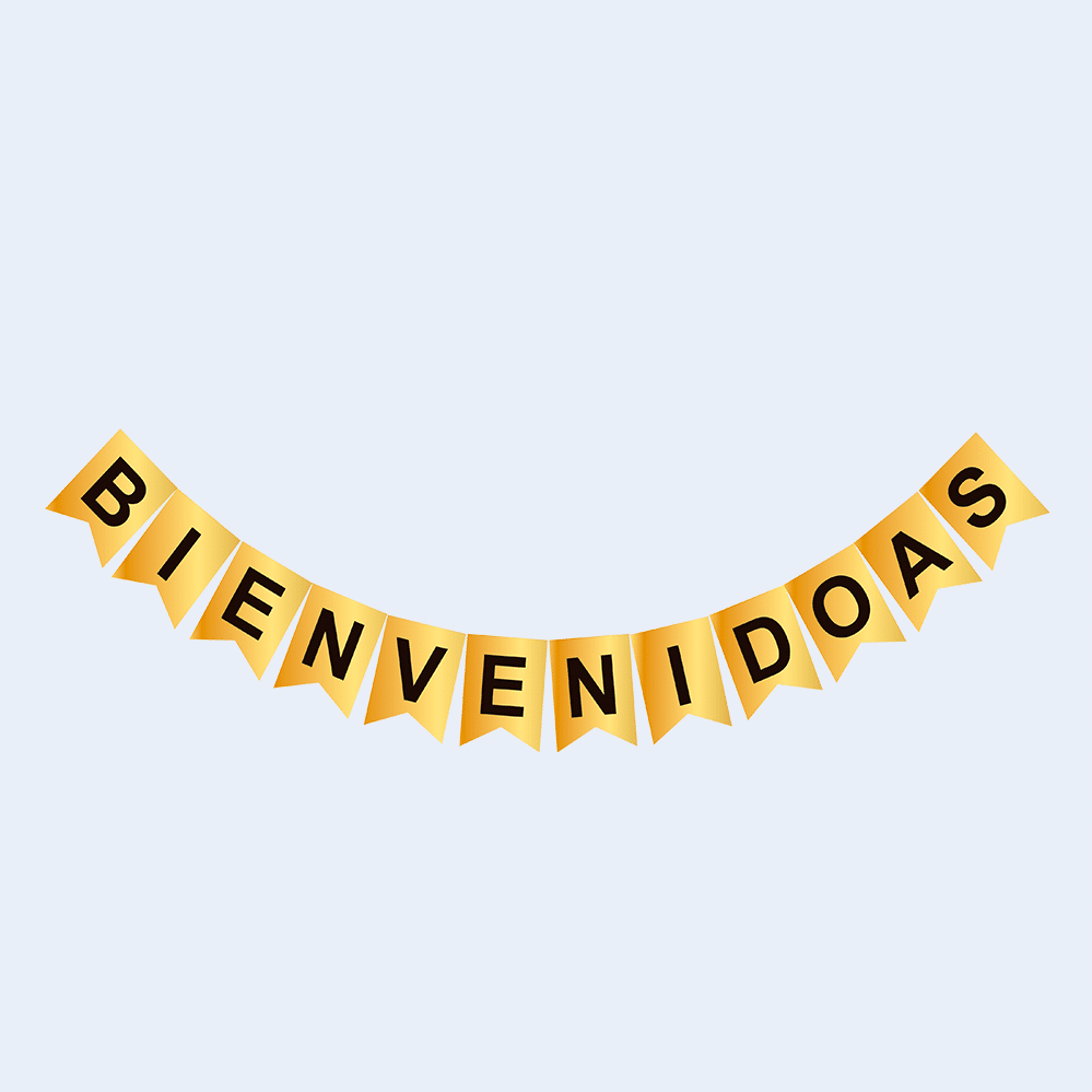 Guirnalda papel "Bienvenidoas" oro