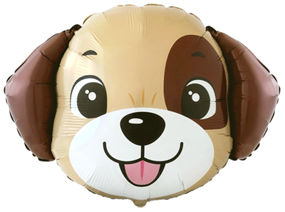 Globo cabeza perro marrón 73 cm