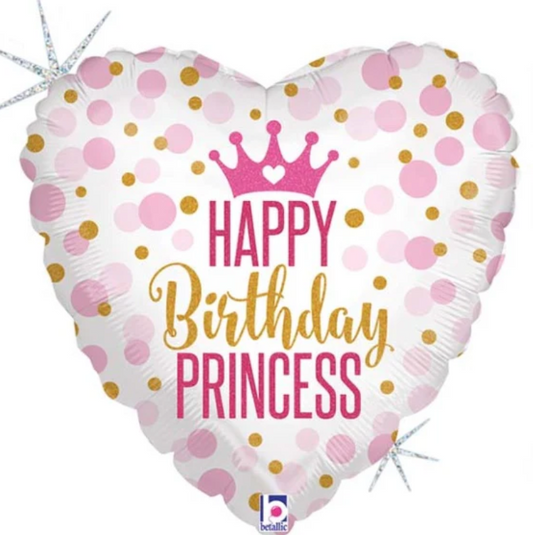 Globo mylar "Happy birthday princess" 45 cm