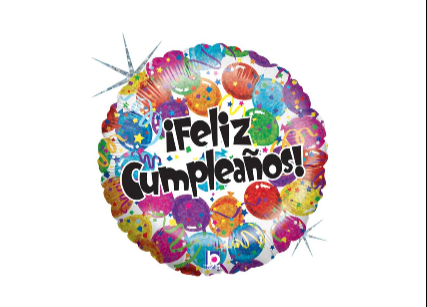 Globo mylar "¡Feliz cumpleaños!" globos holográfico 45 cm