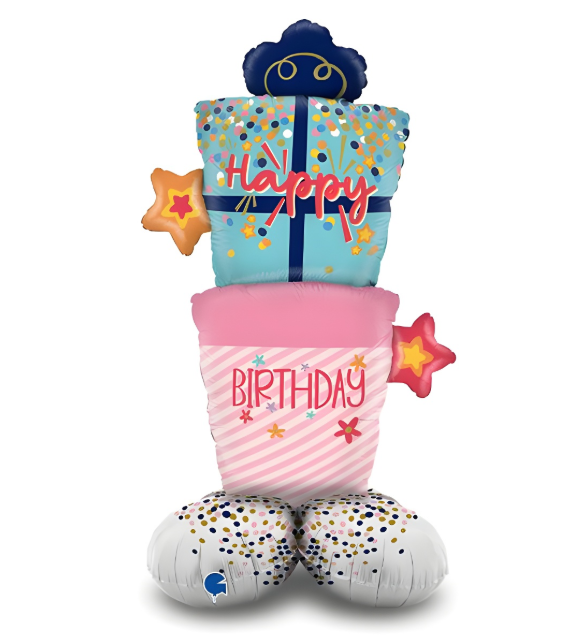 Globo airloonz cajas regalo "Happy birthday" 119 cm