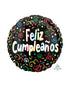 GLOBO FELIZ CUMPLEAÑOS NEGRO FIESTA 46CM
