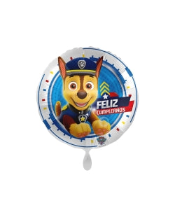 Globo mylar paw patrol "Feliz cumpleaños" 45cm