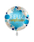 GLOBO FELIZ CUMPLEAÑOS TONOS AZULES 43 CM