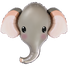 GLOBO FORMA CABEZA ELEFANTE 81 X 99CM