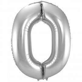 Globo Número de 86 cm Plata
