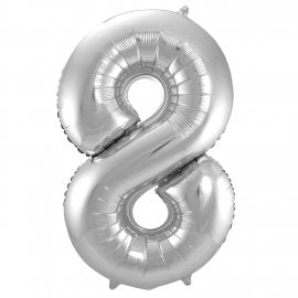 Globo Número de 86 cm Plata