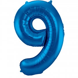 Globo Número de 86 cm azul metalizado