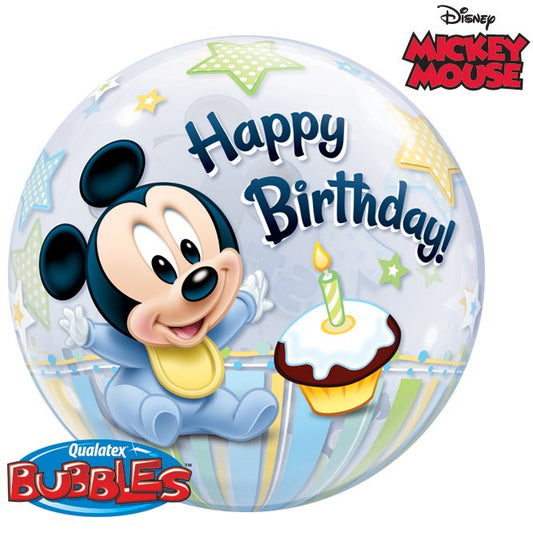 Globo burbuja Mickey bebé 56 cm