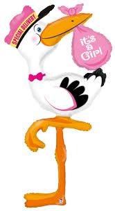 Globo forma cigüeña "It´s a girl" 152 cm