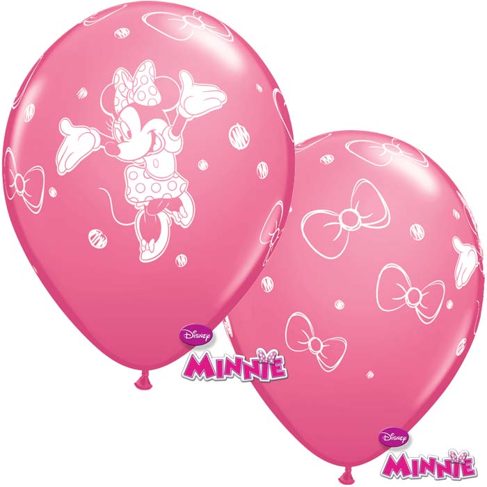 6 globos látex Minnie rosa 28cm