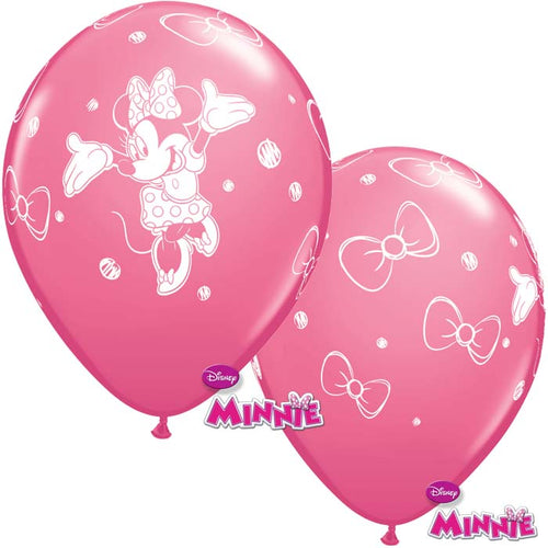 6 globos látex Minnie rosa 28cm