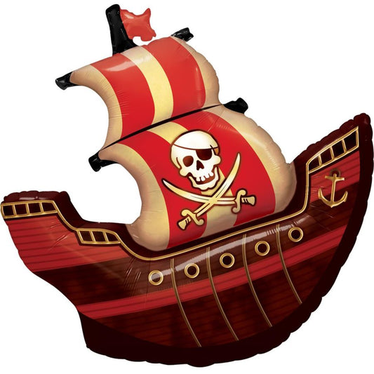 Globo forma barco pirata 85 cm