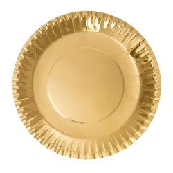10 platos 20 cm oro metalizado
