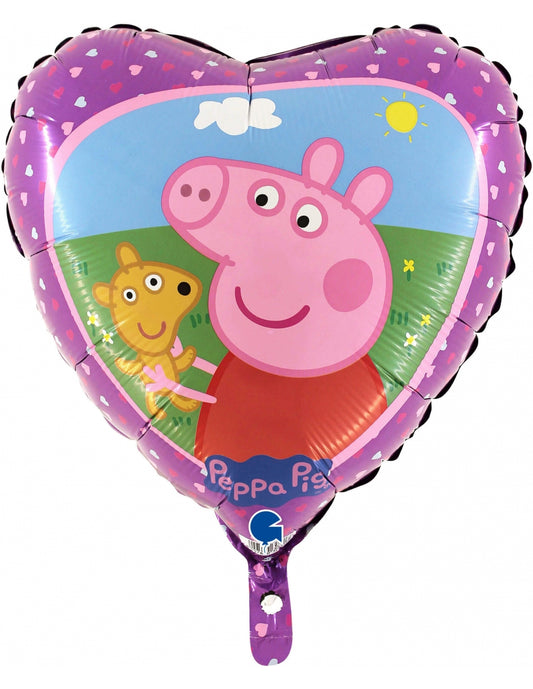 Globo forma corazón Peppa Pig 45 cm