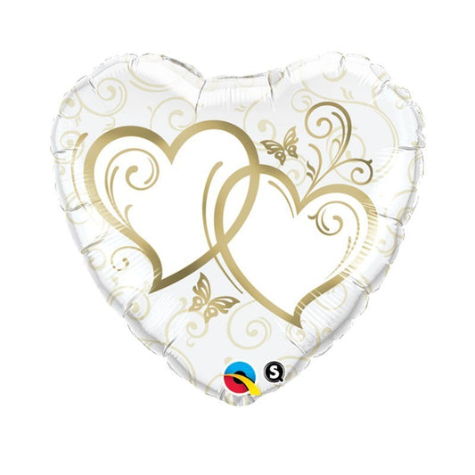 Globo mylar corazones entrelazados 45cm