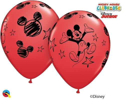 6 globos látex Mickey 28 cm