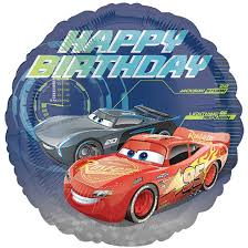 Globo mylar cars "Happy birthday" 45 cm