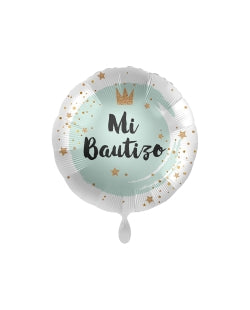 Globo "Mi bautizo" corona 45cm
