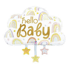 Globo forma nube "Hello baby" 71 cm