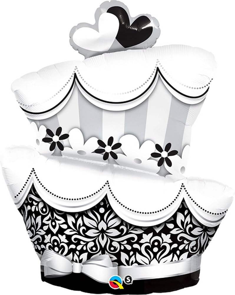 Globo superformas tarta negro/plata 104 cm