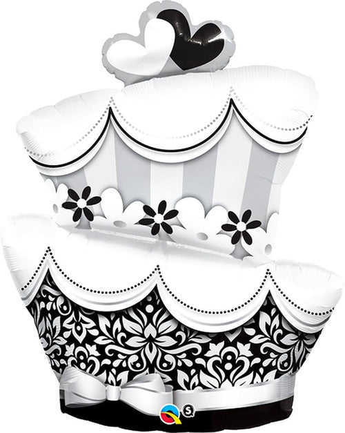 Globo superformas tarta negro/plata 104 cm